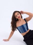 6890 KOT CROP-MAVİ resmi